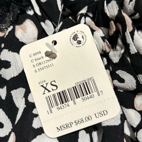 Free People Womens Bare It  Lace Detail Leopard Print BodysuitSize XS - Picture 9 of 10